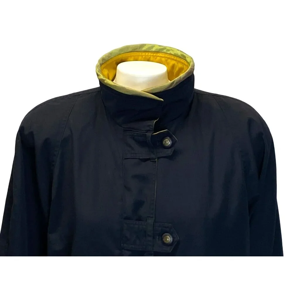 Vintage Misty Harbor Coat Jacket Womens Large L Black Yellow Lining Classic - Picture 2 of 11